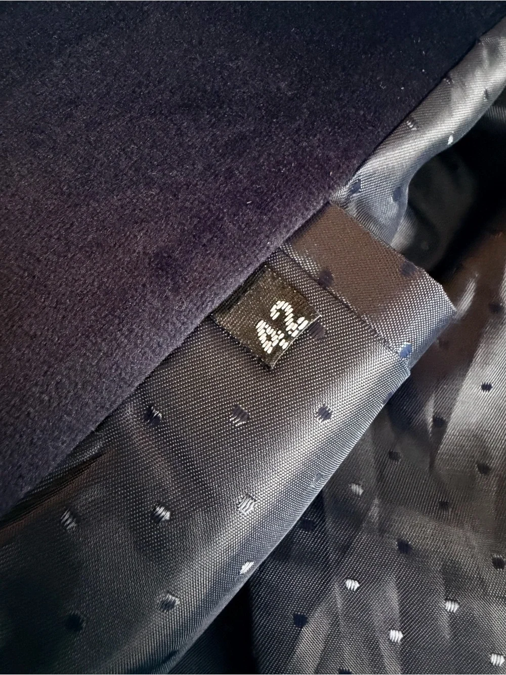 Navy Velvet Mandarin-Collar Blazer with Pocket Square